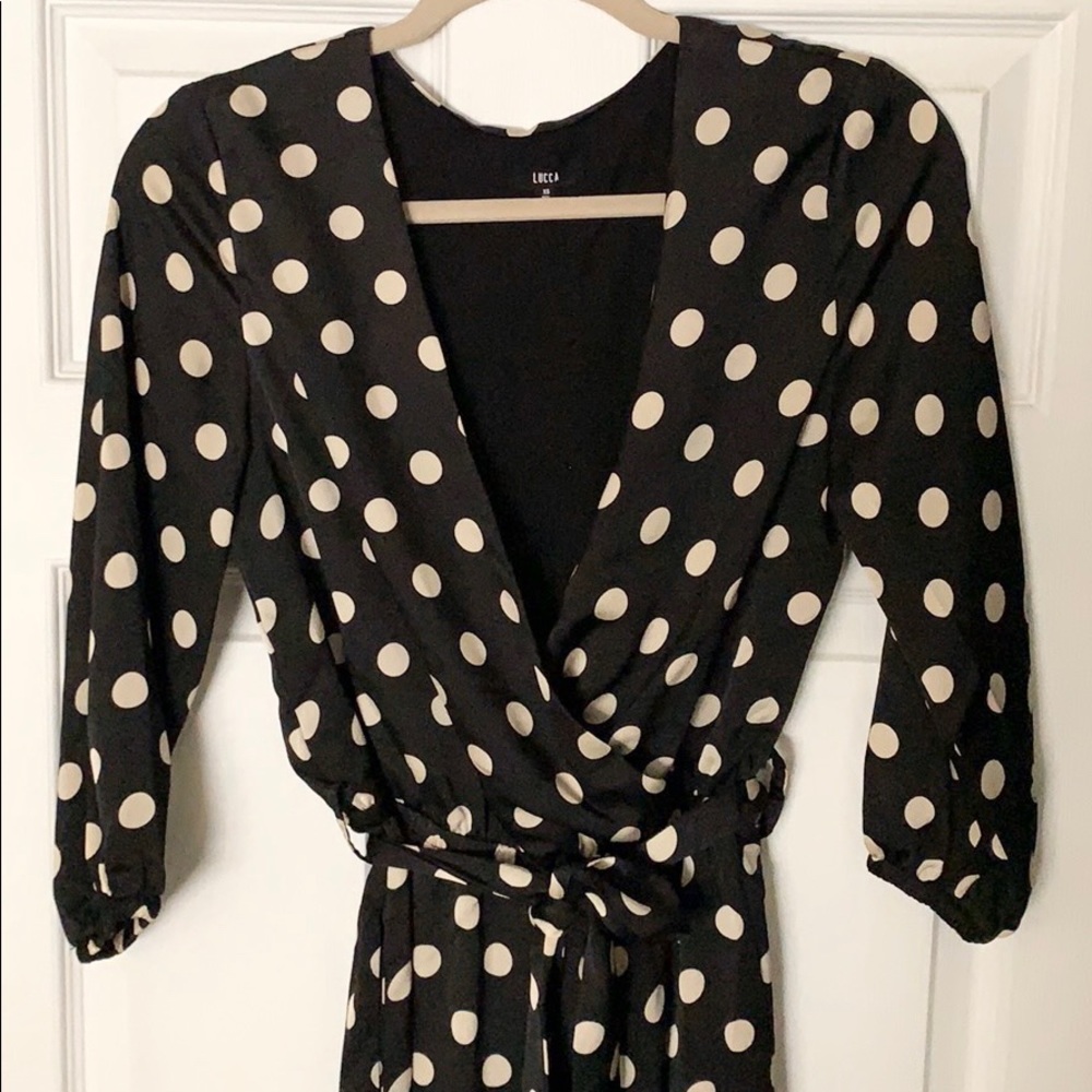 Lucca Couture Amiyah Polkadot Jumpsuit size XS - Picture 5 of 9